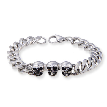 Acier inoxydable Biker Skeleton Bijoux Hommes Skull Link Chain Bracelet